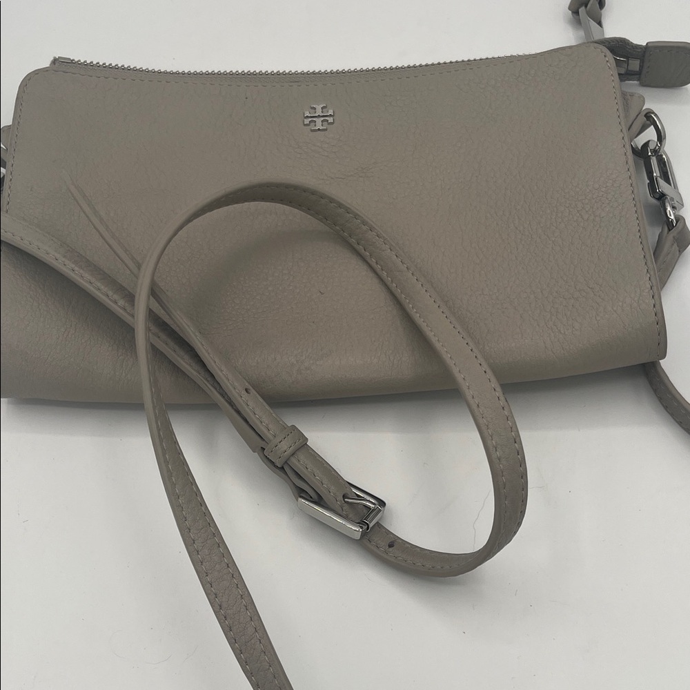Tory Burch Taupe Leather Crossbody Bag